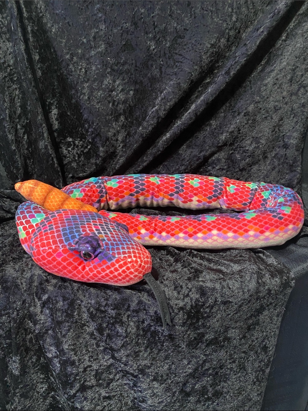 Wild Republic Colorful Red Multi-Color Plush Snake Toy - Soft Stuffed Animal